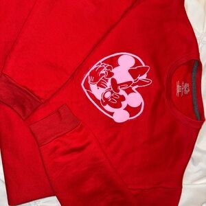 Disney Red Minnie Mouse Heart Sweatshirt